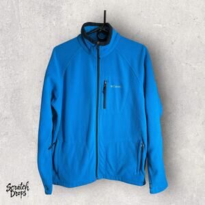 Columbia Men's Medium Blue Fleece Sweater Jacket Full Zip Outdoor Warm Layer M06
